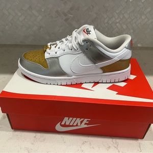 Nike Dunks Gold/Silver NIB Size 6